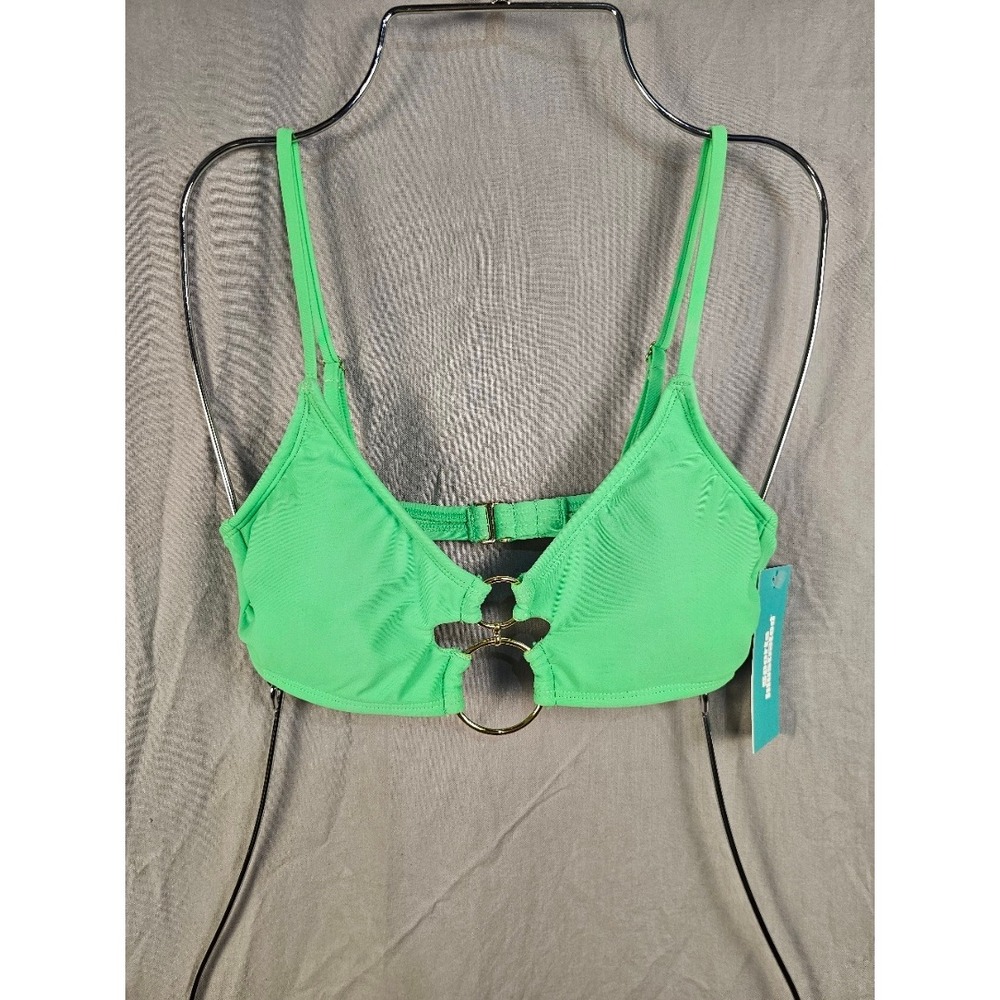 Sports Illustrated Gecko Green Double Ring Bralette Bikini Top 806770 Womens S